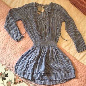Rails Blue Striped Button Dress: NWT